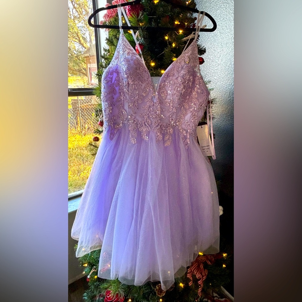 NWT - Purple sequin formal mini dress
